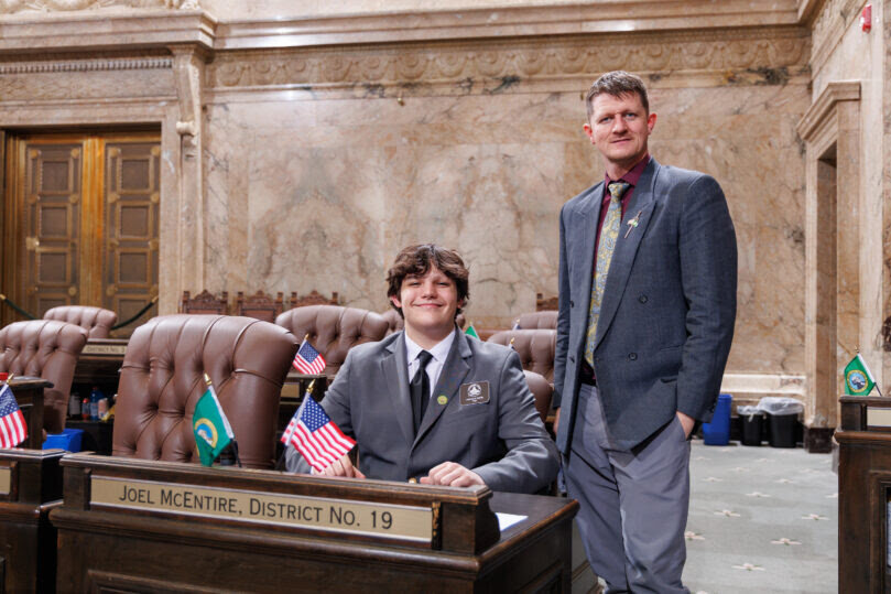 Lincoln Niemi, a sophomore at Hoquiam High School, recently served as a page in the Washington state House of Representatives. Rep. Joel McEntire, R-Cathlamet, sponsored the 15-year-old from Cosmopolis, according to a news release from House Republicans.