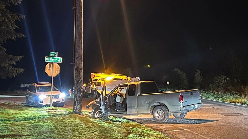 The 25-year-old driver who crashed into a power pole was arrested on suspicion of multiple crimes, including DUI, in south Thurston County Friday night, Sheriff Derek Sanders says.