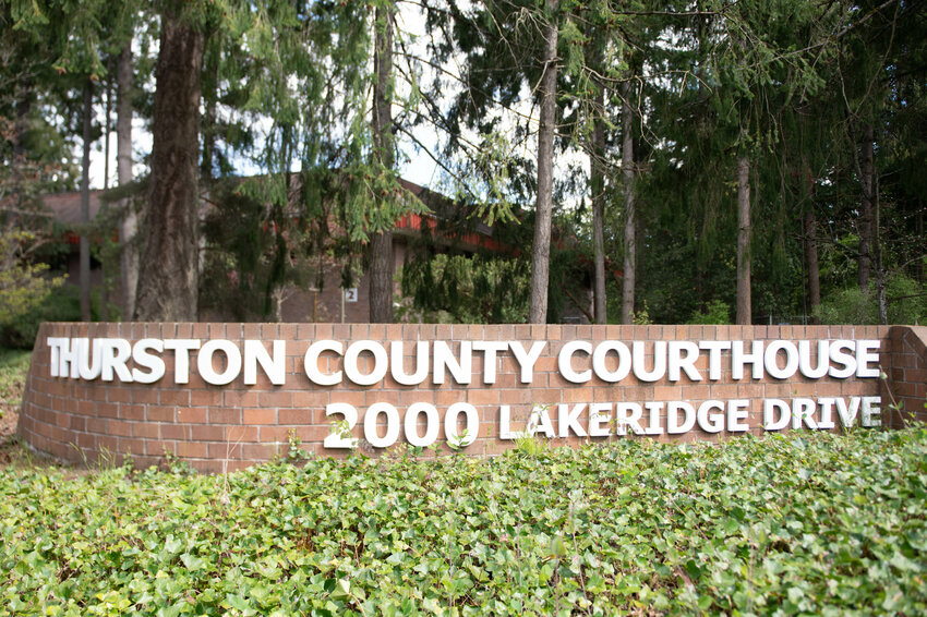 The Thurston County Courthouse is pictured on Monday, April 21.