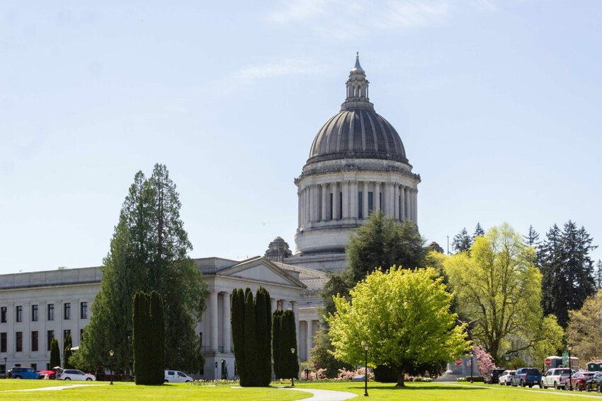 The Washington state Capitol on April 18, 2025. (Photo by Jacquelyn Jimenez Romero/Washington State Standard)