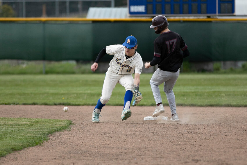 Rochester's Kole Smith (2) runs to the ball during a game against Montesano at Rochester High School on Tuesday, April 29.