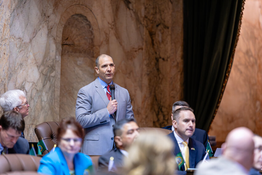 State Rep. Peter Abbarno, R-Centralia, speaks on the state House floor in this photo provided by House Republicans.
