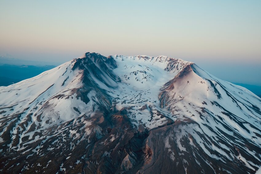 Mount St. Helens is pictured from above at about 6 a.m. May 2 in these photos captured by Shawn Downs, a commercial rated pilot who flies out of Toledo. It was captured from about 7,500 feet from north of Mount St. Helens. To submit photos to The Chronicle, email news@chronline.com.