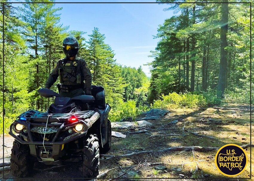 A border patrol agent at the northern border in the Swanton sector.