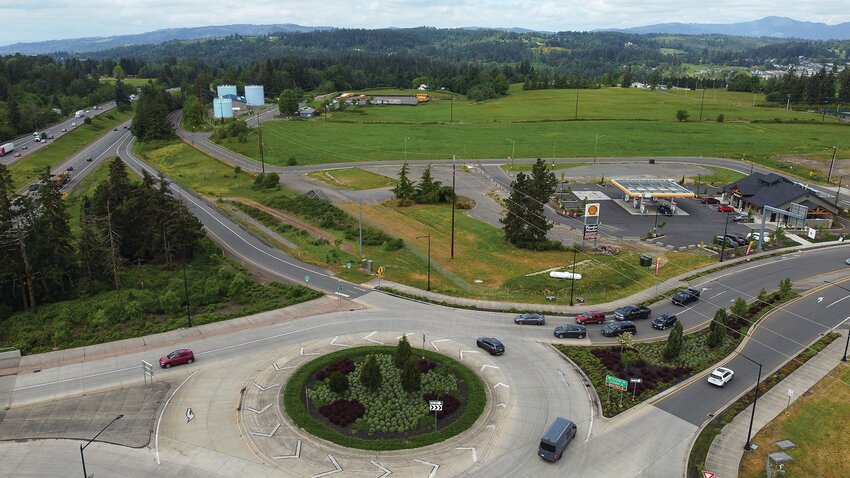 A 400-square-foot parcel near the northeast corner of La Center Road and the northbound I-5 offramp is the proposed site for La Center&rsquo;s new city entrance sign, including an electronic reader board.