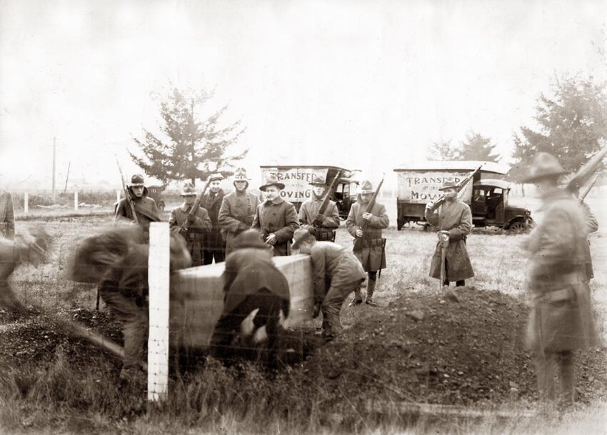 The burial of Wesley Everest in 1919 included an armed National Guard unit.
