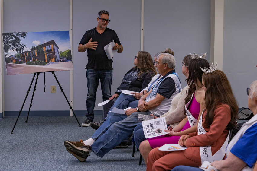 Vincent Ball explains his plans for a new proposed duplex development on Westlake Avenue in Morton to Morton City Council attendees on Monday, June 23, during the council's regular meeting inside the Bob Lyle Community Center.