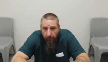 Olympia resident T-Jay Duane Delo, 47, appears virtually for a preliminary hearing in Lewis County Superior Court on Tuesday, July 8.