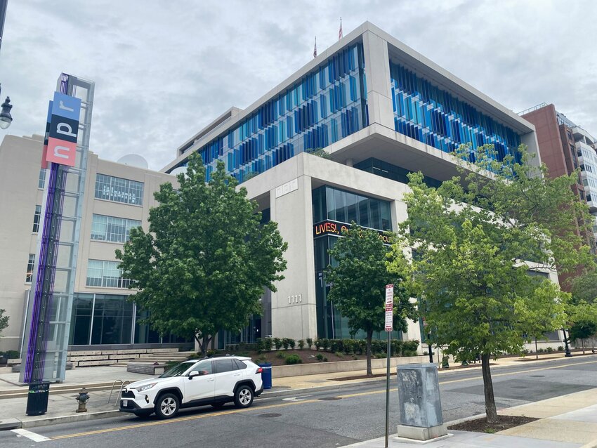The National Public Radio headquarters in Washington, D.C., is pictured on Tuesday, May 27, 2025.  (Photo by Jennifer Shutt/States Newsroom)