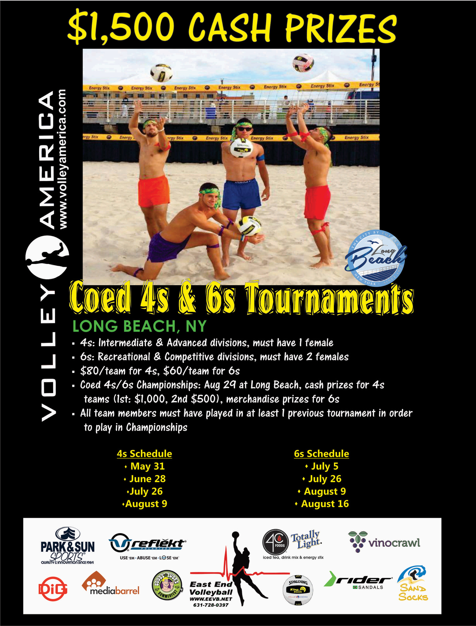 Long Beach Coed 4s & Coed 6s Beach Volleyball Tournaments Herald