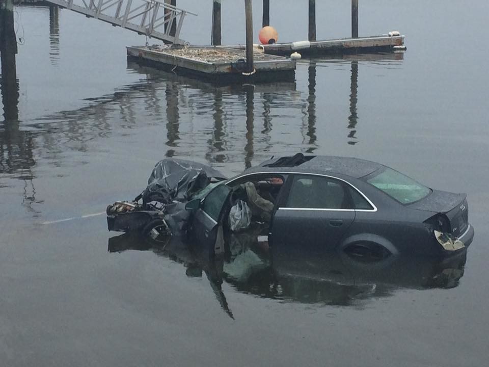 Two survive crash as car plunges into the water off Harbor Isle ...