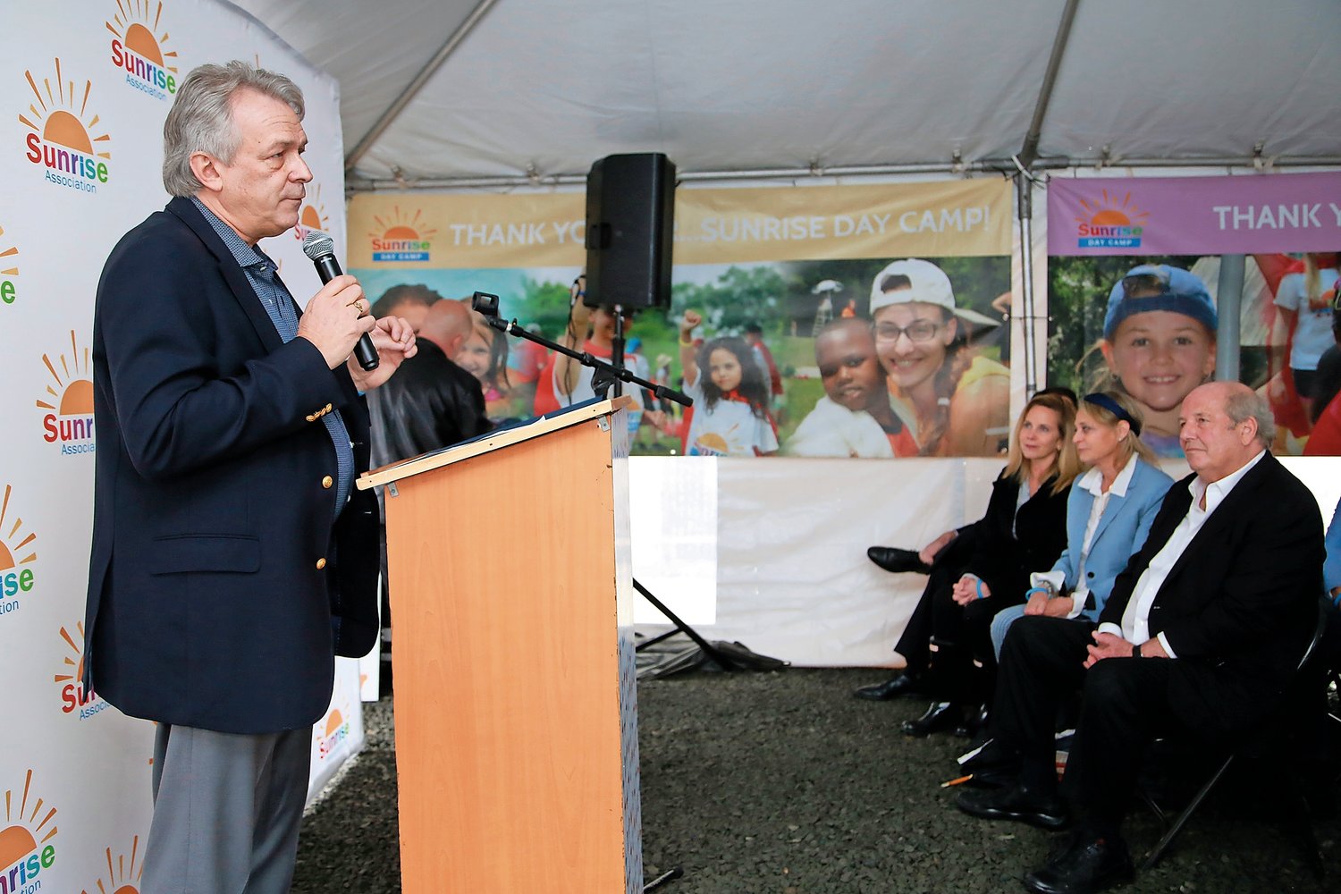 Arnie Preminger, the Sunrise Association’s founder, president and CEO, welcomed attendees to the groundbreaking of its headquarters.
