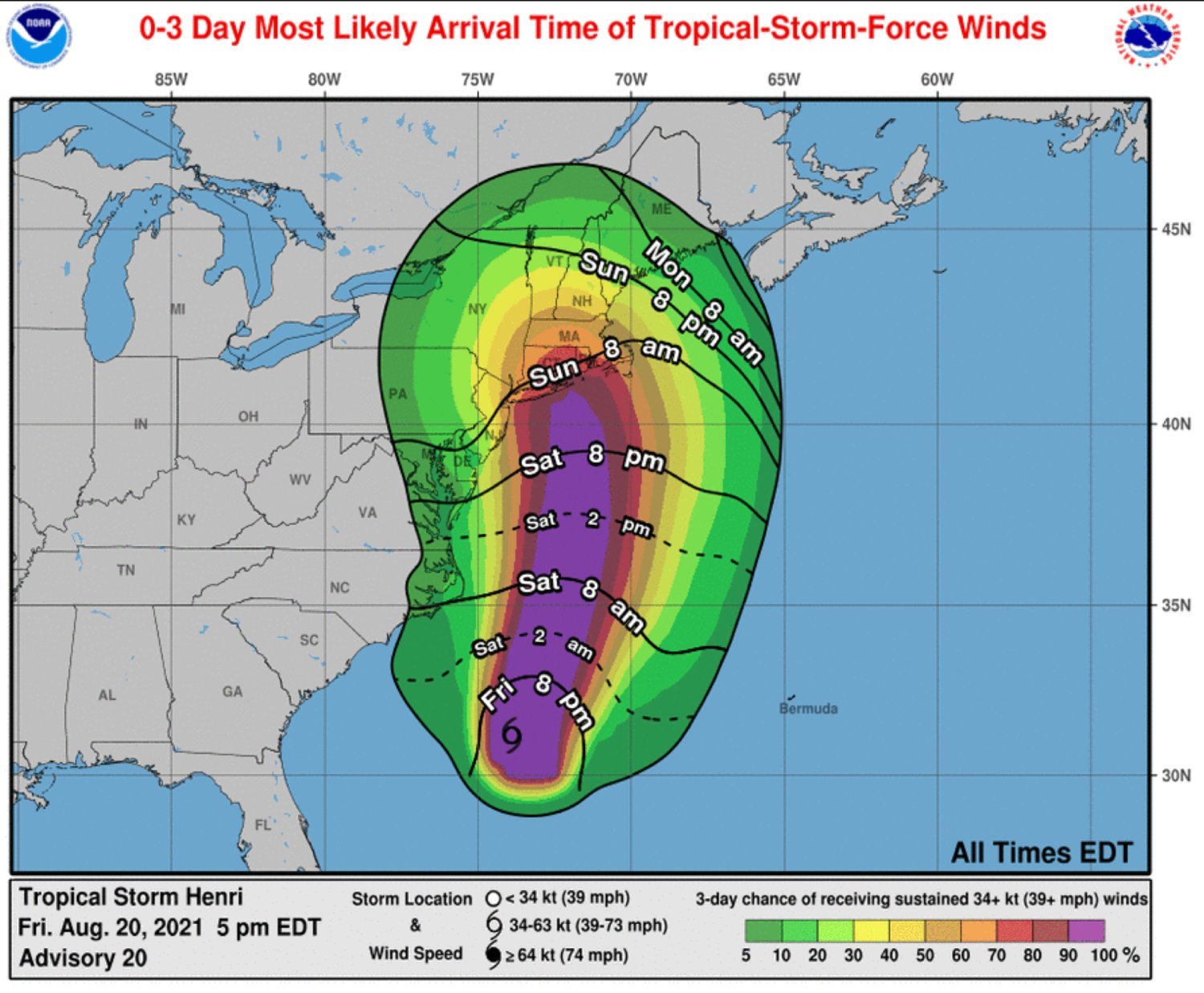 Tropical Storm Henri was originally projected to make landfall as a hurricane on Long Island and cause high levels of wind.