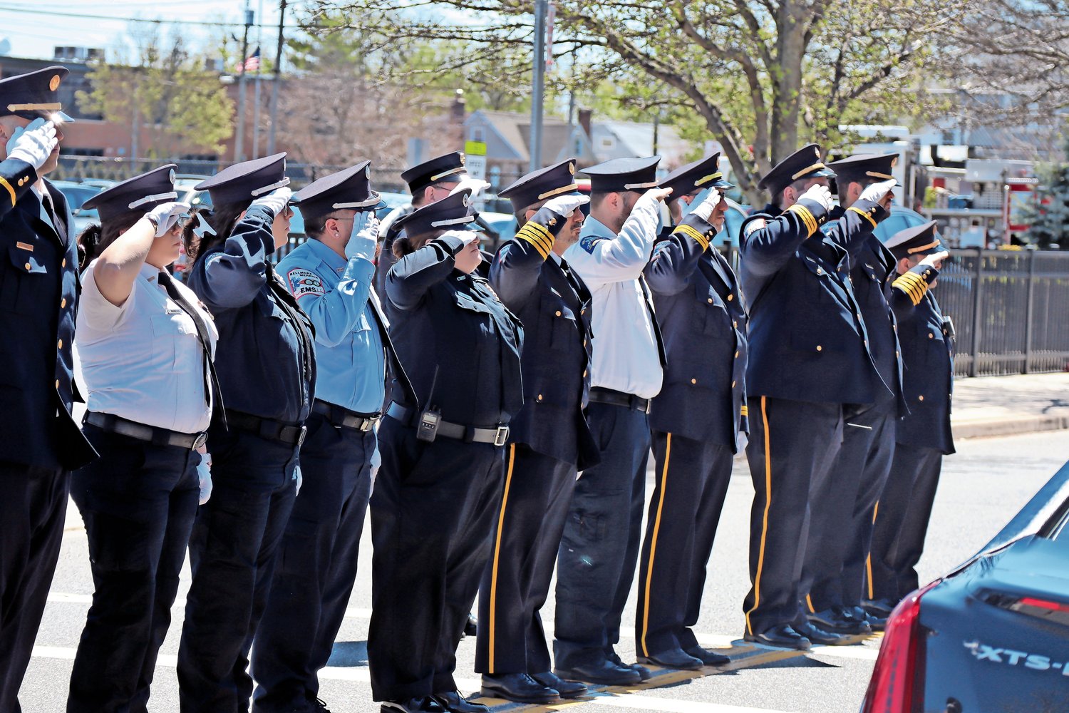 The Bellmore-Merrick Emergency Medical Services squad honored Thomas DeFrancisci at his funeral in Bellmore.