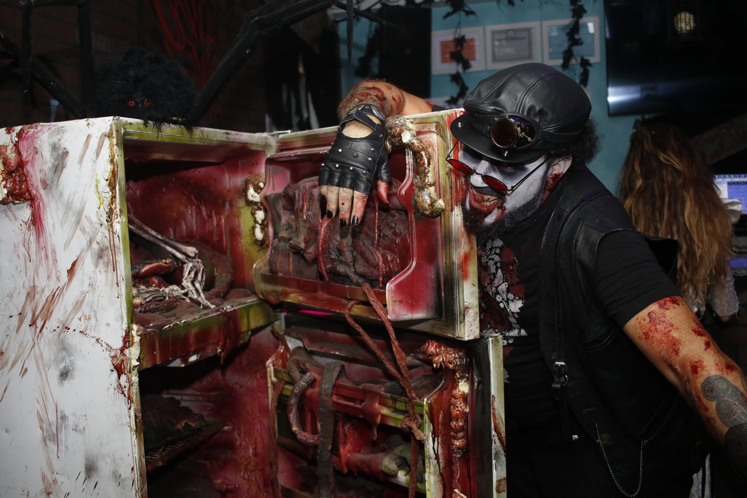 The Ravenous Ravenclaw, aka Robert Rios, checked out the meat locker for fresh blood.