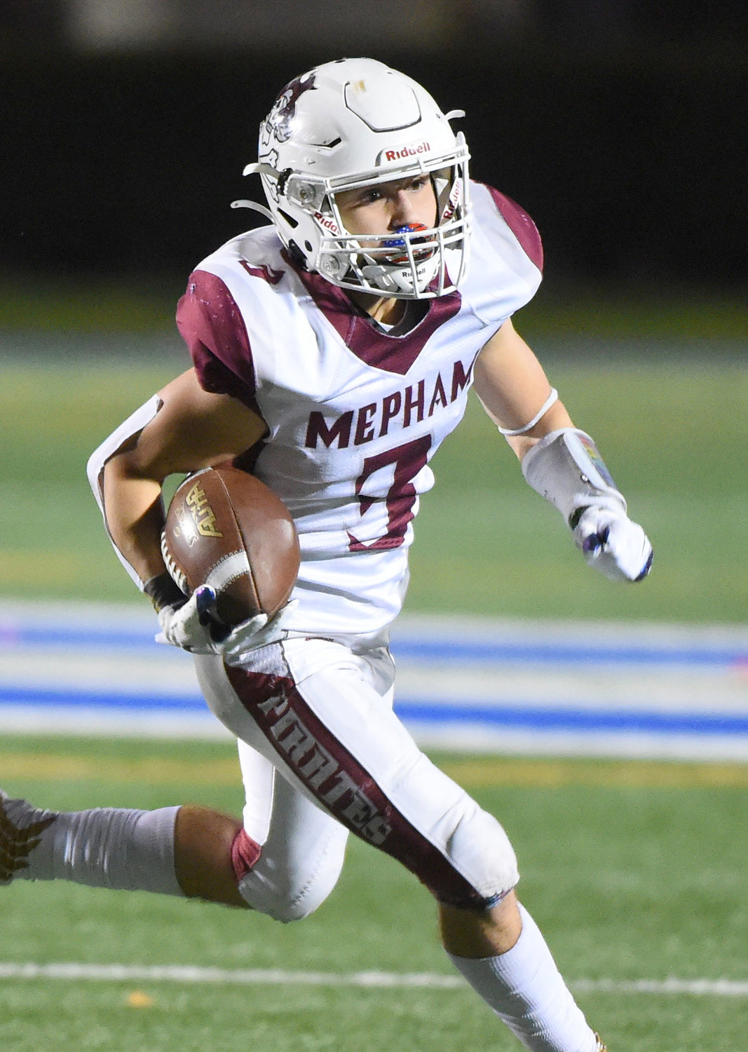 Junior Dylan Dunn had a rushing touchdown in the second quarter of Mepham's semifinal playoff defeat to MacArthur last Saturday night.