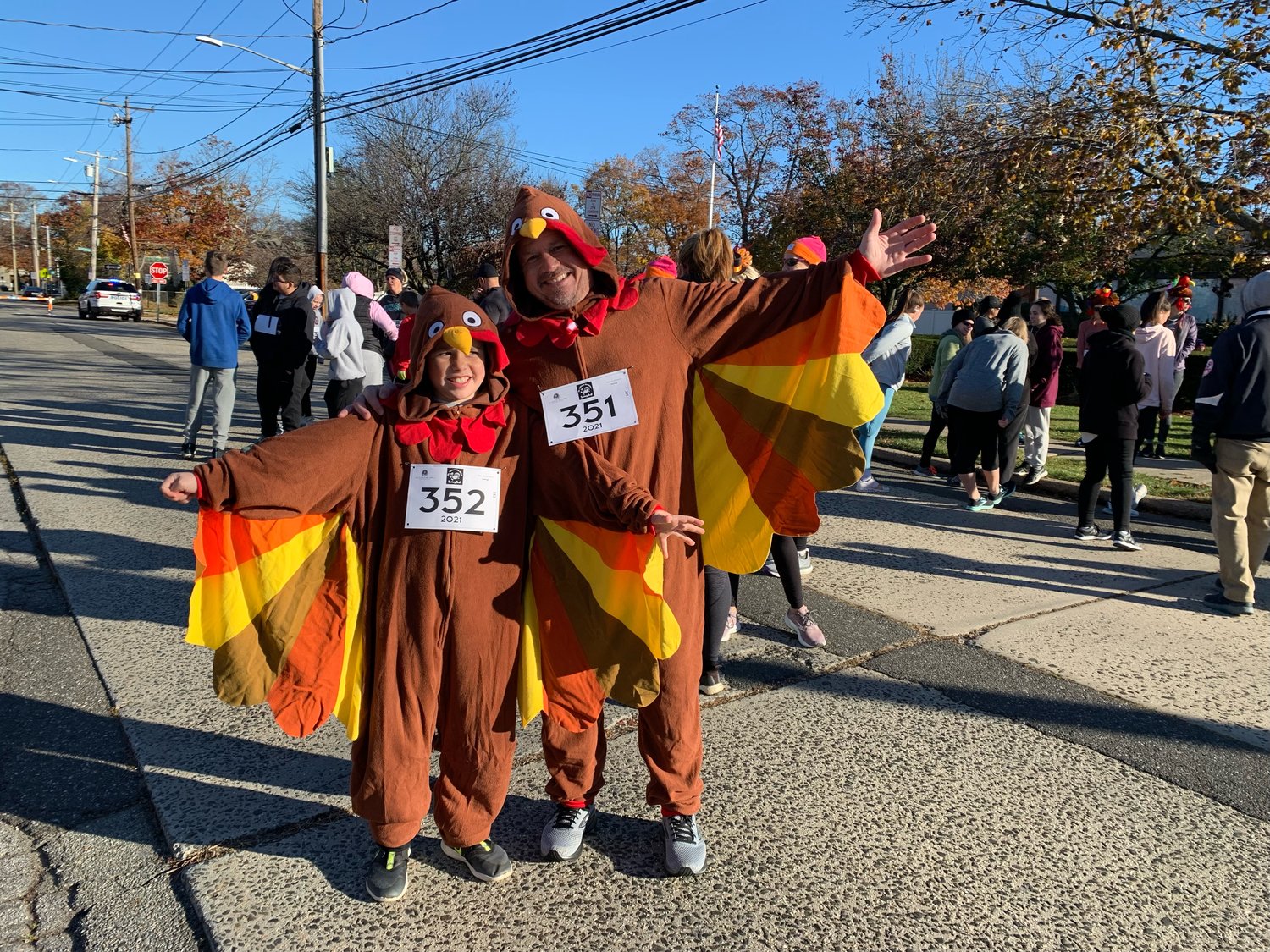 Two members of the Tomzyk family were appropriately attire for the inaugural Turkey Trot in Seaford last weekend, organized by St. William the Abbot Roman Catholic Church. The Nov. 20 race, which kicked off at 8:30 a.m. with a Fun Run, served as a fundraiser for the church.