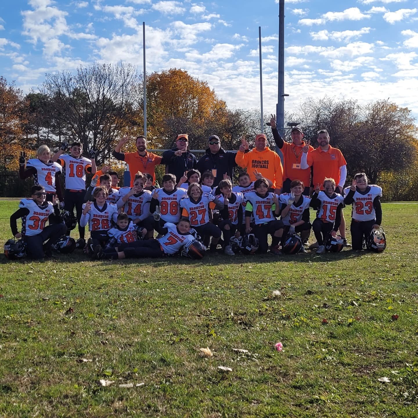 The Seaford Broncos became two-time Nassau County Youth Football League champions last month after defeating the East Rockaway Raiders at Mitchell Field in Uniondale on Nov. 21.