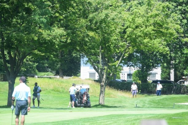 The Jan. 18 meeting where town and village officials and the developers were to discuss a plan for the Woodmere Club is not happening. Above, golfers play on the course in 2019.