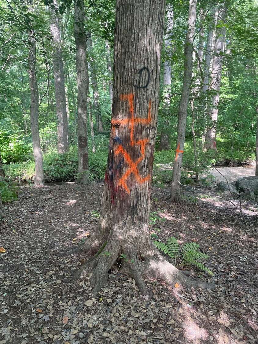 Painted swastika found at preserve near Holocaust Memorial and Tolerance Center of Nassau County - Vimarsana News