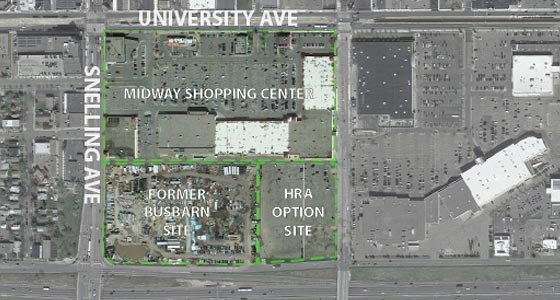 Redevelopment of the former Snelling bus barn site, and possibly Midway Center, would bring change to a large block that is rich with community history. The superblock is bounded by University, Pascal, St. Anthony and Snelling avenues.