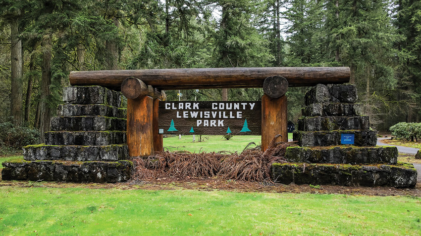 The entrance sign to Lewisville Regional Park greets visitors as they enter the historic park.