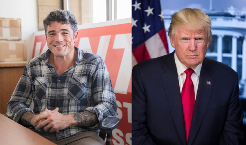 Joe Kent, left, and former President Donald Trump.