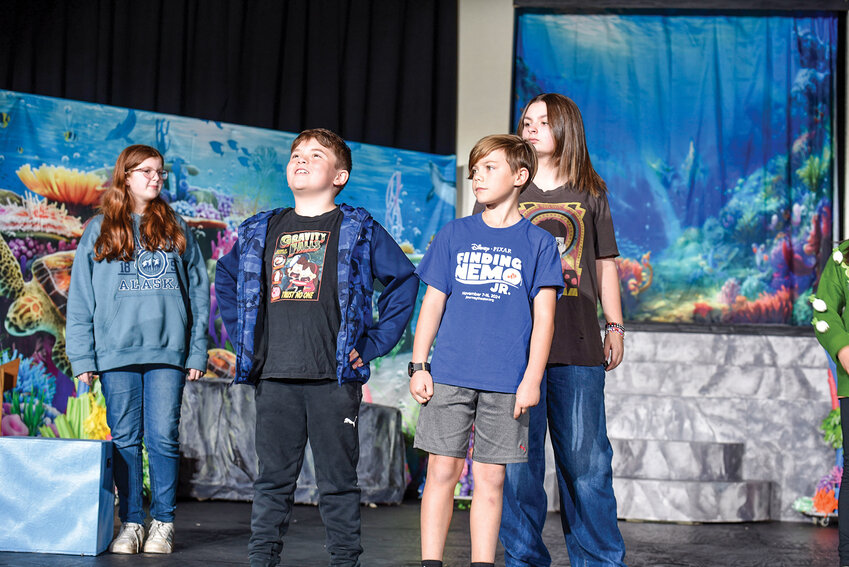 Isaac Wood (in blue, right) plays Nemo in Journey Theatre&rsquo;s &ldquo;Finding Nemo Jr.&rdquo; Journey Theatre will perform &ldquo;Finding Nemo Jr.&rdquo; Nov. 7 through Nov. 16 at the Manor Evangelical Church, 17913 NE 72nd Ave., Battle Ground.