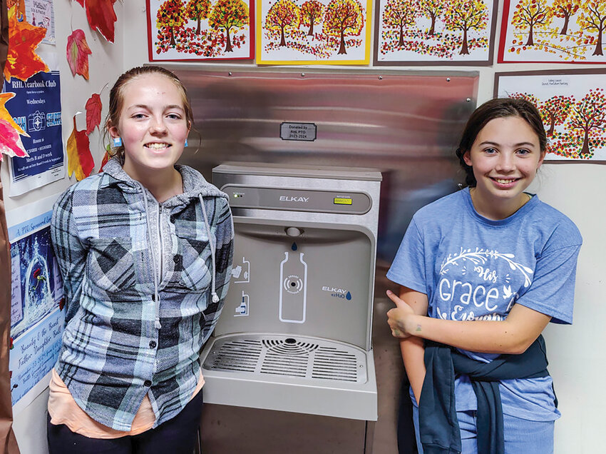 River HomeLink sixth grade students Chloe Schultz and Charis Ahrendt helped the school acquire two new water bottle filling stations by creating a petition, which acquired nearly 80 signatures.
