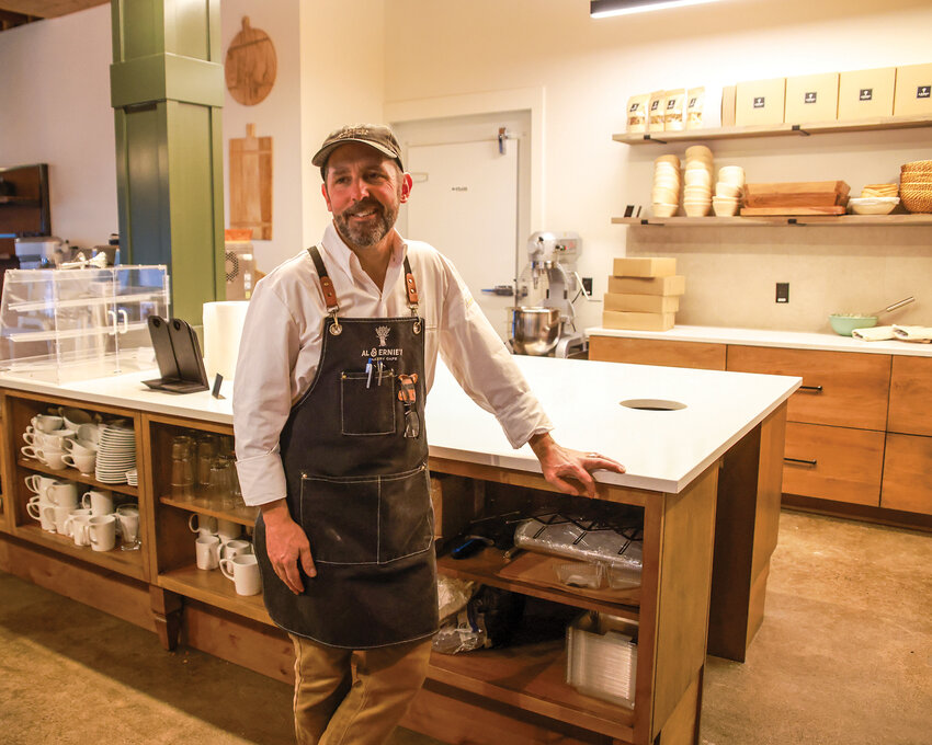 Devin Bowen, Al and Ernie&rsquo;s team member, takes a moment to reflect after the second day of Al and Ernie&rsquo;s Bakery Cafe opening in Battle Ground&rsquo;s Old Town on Wednesday, Nov. 20.