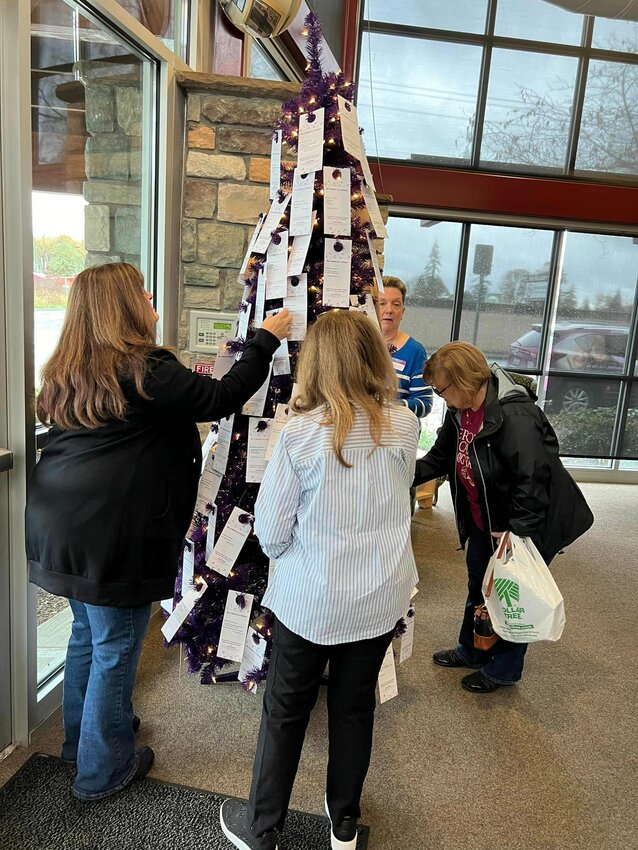 Residents may select a tag from the Be a Santa to a Senior giving tree until gift pickup on Monday, Dec. 9, at the Battle Ground Community Center.