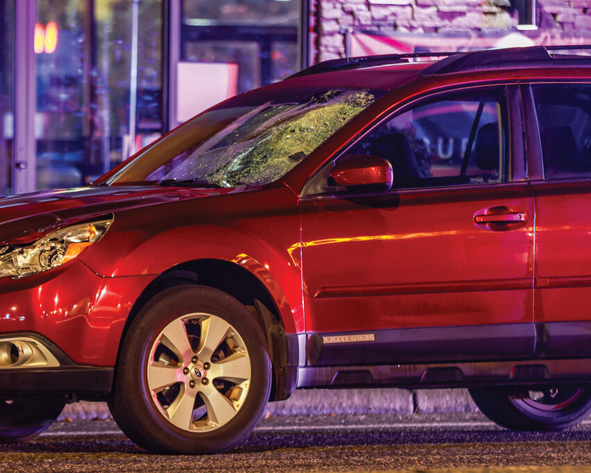An adult male was struck by a vehicle on Monday, Nov. 25, at the intersection of West Main Street and Southwest 15th Avenue in Battle Ground and transported to an area hospital.