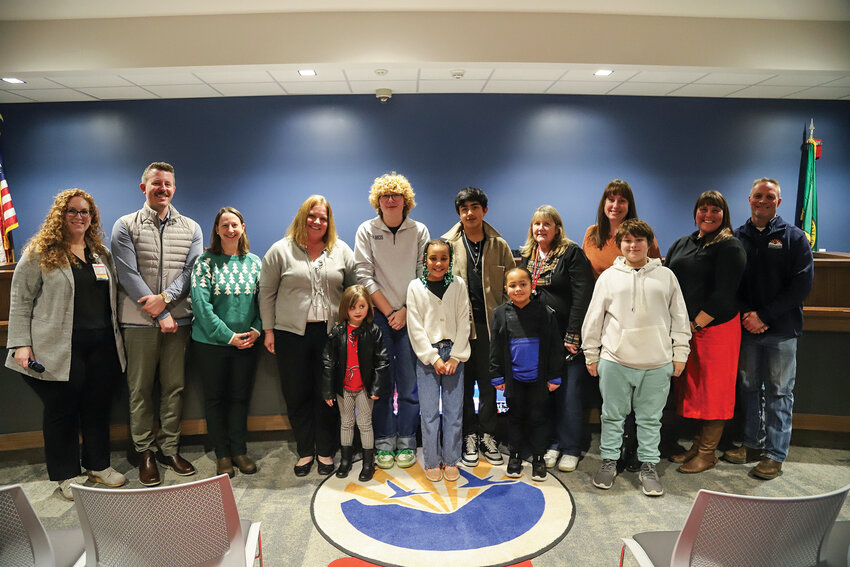 The Ridgefield School District (RSD) honored its employees and students of the month on Dec. 10 at the regular Board of Directors meeting. Two employees and eight students were recognized