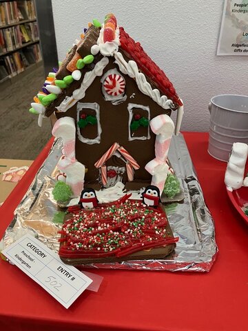 Henri Peterson won the pre-school through kindergarten category at the Ridgefield Gingerbread House Festival.