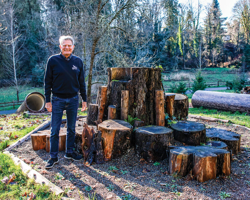 Ridgefield Mayor Ron Onslow stands near the Ron Onslow Nature Playground in Ridgefield&rsquo;s Abrams Park on Wednesday, Jan. 8. Onslow vows to continue his efforts in transforming the playground after his retirement from the City Council.