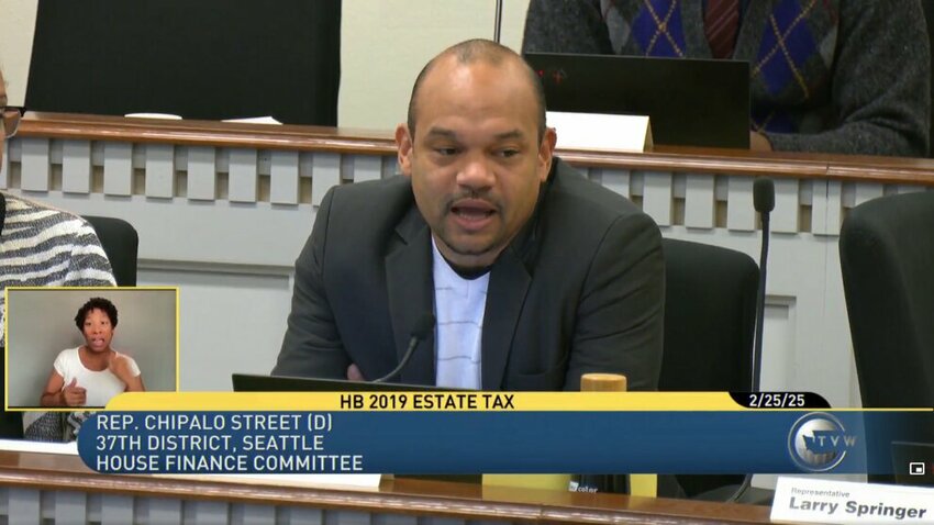Washington state Rep. Chipalo Street, D-Seattle, sponsor of HB 2019 on estate taxes, on Feb. 25, 2025.