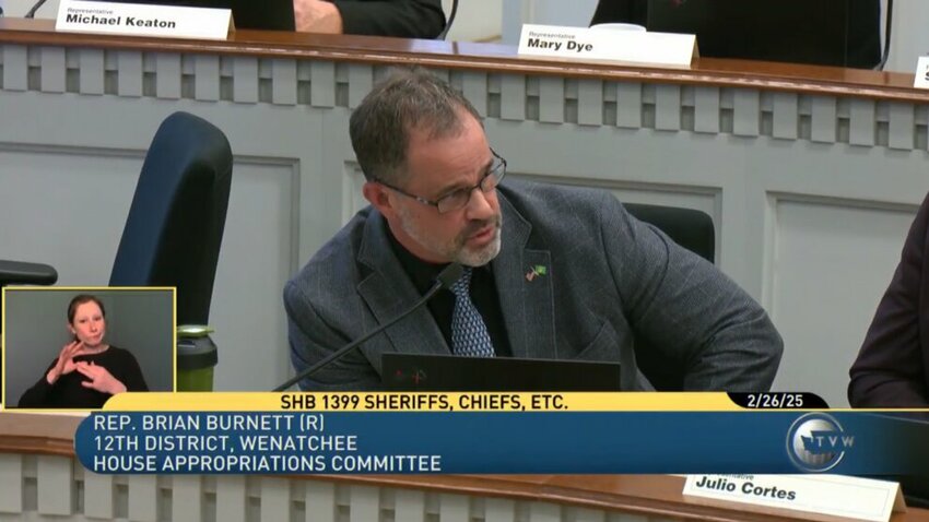 Rep. Brian Burnett, R-Wenatchee, who previously served three terms as Chelan County sheriff, voted against HB 1399, questioning its constitutionality.