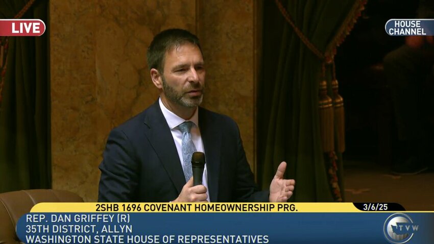 Rep. Dan Griffey, R-Allyn, debates HB 1696 concerning expansion of Covenant Home Ownership Program on March 6, 2025