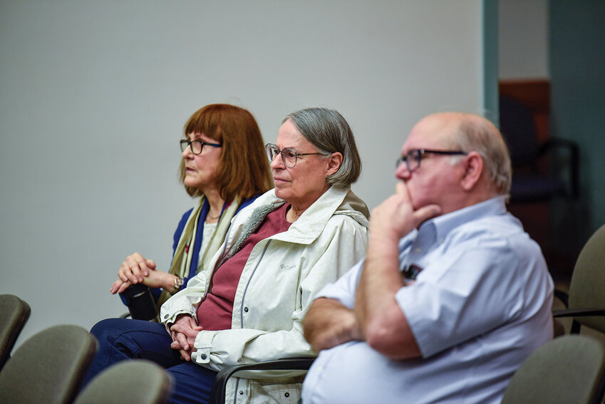 Ann and Gregory Shaw, right, residents living near Camp Bonneville, expressed their concerns during the Clark County Council meeting on March 4. The couple voiced frustrations over the ongoing delays in the cleanup of the former military site and the lack of transparency in the process. The council approved additional funding provided by the U.S. Army to support further investigations into contamination at the site.