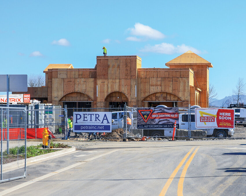 The current state of the In-N-Out Burger construction on Thursday, March 6, in Ridgefield highlights the current economic growth that some residents are calling a corporate boom.