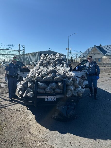 Washington State Patrol troopers seized 160 pounds of marijuana and 11 grams of ketamine powder during a traffic stop on Feb. 27.