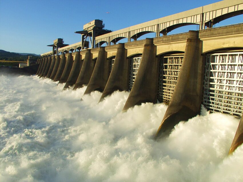 Oregon&rsquo;s Bonneville Dam is the last of 14 dams on the Columbia River before it empties into the Pacific Ocean. (Courtesy of the Bonneville Power Administration)
