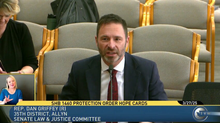Rep. Dan Griffey, R-Allyn, speaking to his bill to amend Hope Card program for those granted protection orders.