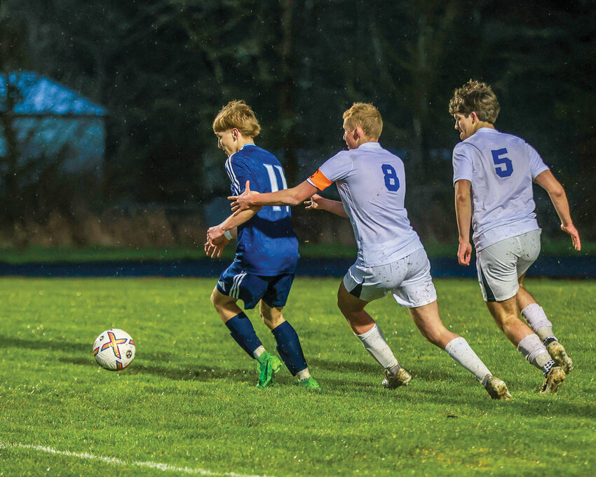 The Ridgefield Spudders and Hockinson Hawks boys soccer teams squared off against each other to start the season before spring break to start 2A Greater St. Helens League play. They face off again at Ridgefield High School on Thursday, April 10 at 7 p.m.