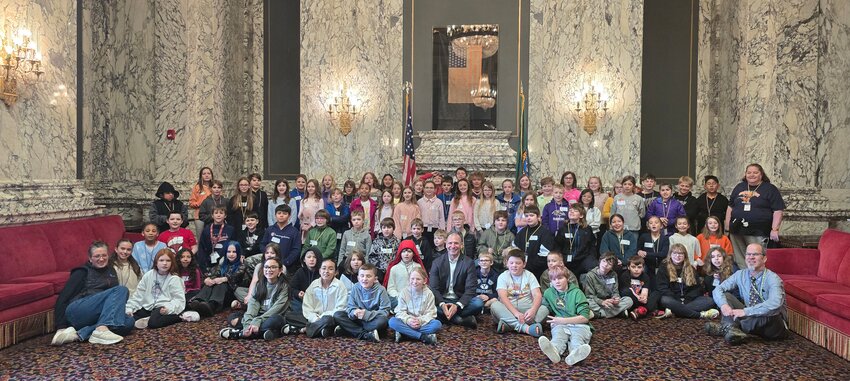 Ridgefield students from Union Ridge Elementary recently toured the Washington state Capitol and participated in a Q&amp;A session with state Rep. Peter Abbarno.