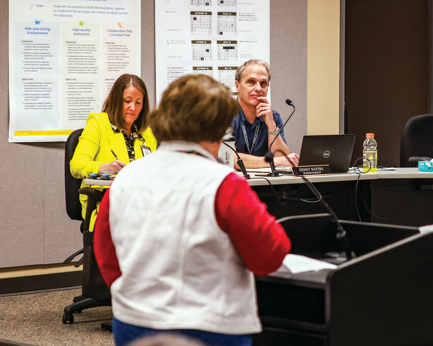 Current Battle Ground Public Schools Deputy Superintendent Shelly Whitten, left, will be the next superintendent as Denny Waters will retire at the end of this school year.