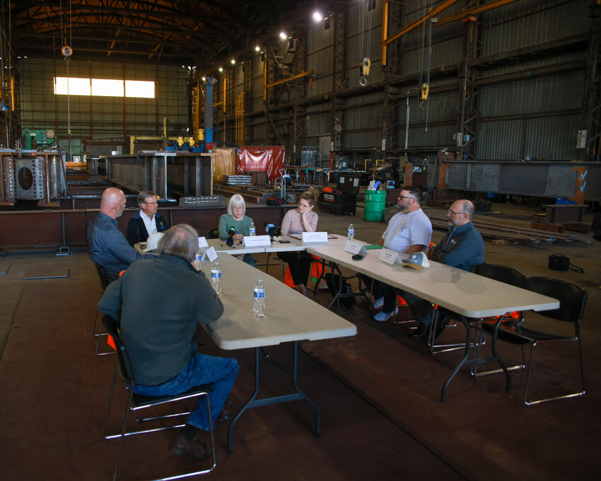 U.S. Sen. Patty Murray, D-Wash., hears from local business leaders about their concerns with the uncertainty from tariffs in a roundtable discussion on Thursday, April 17.