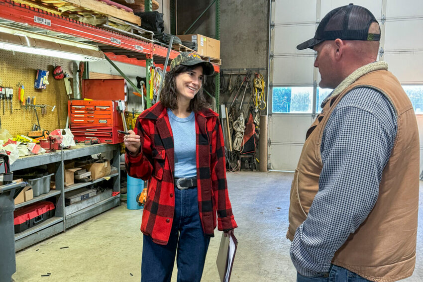 U.S. Rep. Marie Gluesenkamp Perez visits the Skamania Public Utility District in October.
