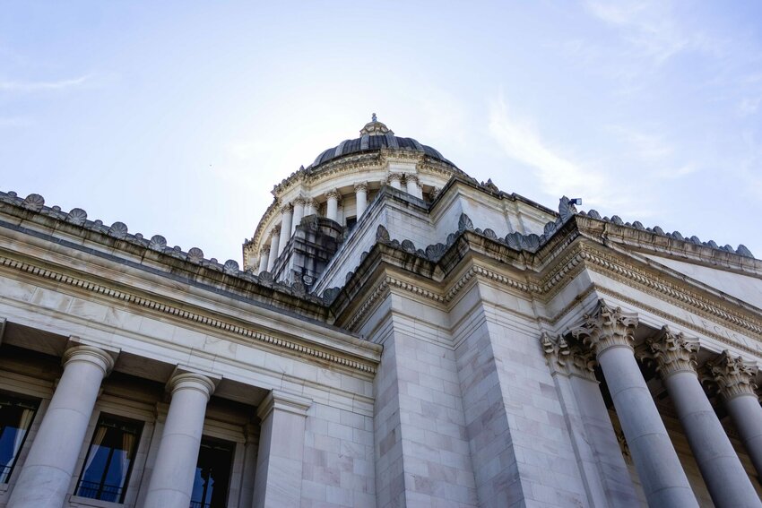 The Washington state Capitol on April 18, 2025. (Photo by Jacquelyn Jimenez Romero/Washington State Standard)