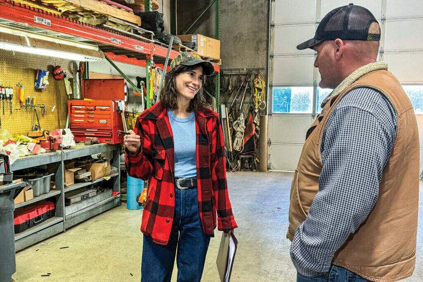 U.S. Rep. Marie Gluesenkamp Perez visits the Skamania Public Utility District in October.